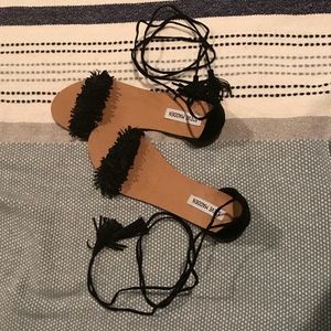 Lace-up Fringe Sandals